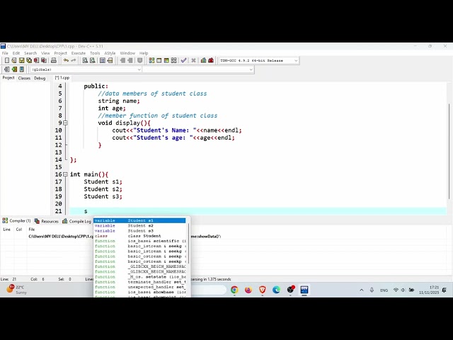 C++ Programming - Class (example)