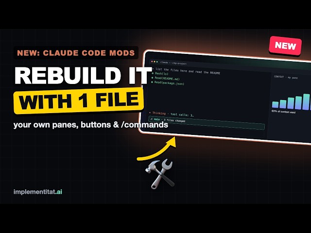 Claude Code Mods Explained: Rebuild Claude Code With 1 File (Beginner Guide)