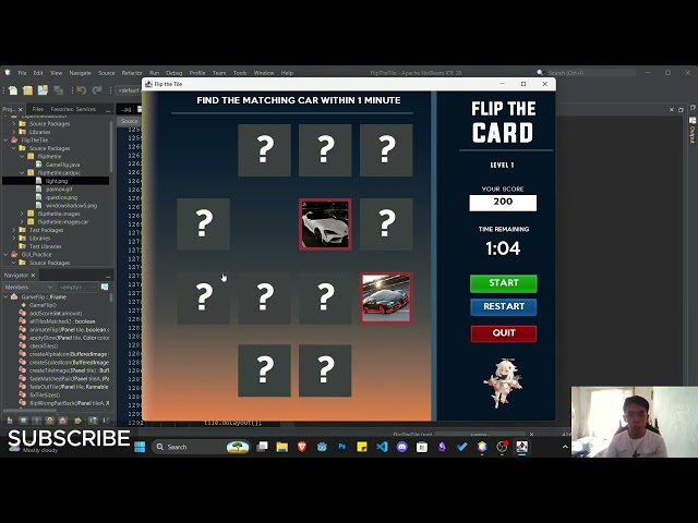 Matching Card Game - Java Swing