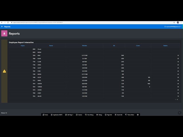 How to create Reports in Oracle Apex