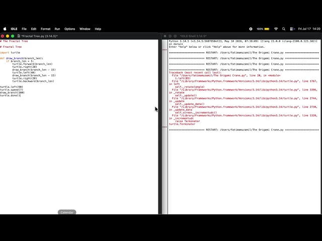 Python Code for The Fractal Tree