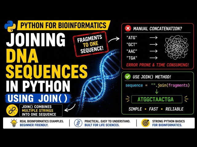 Joining DNA Sequences in Python | join() | Python for Bioinformatics
