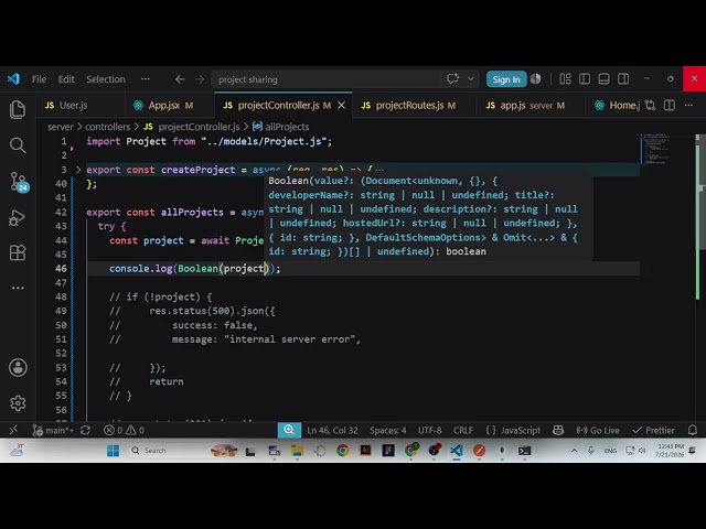 showAll projects & socket io