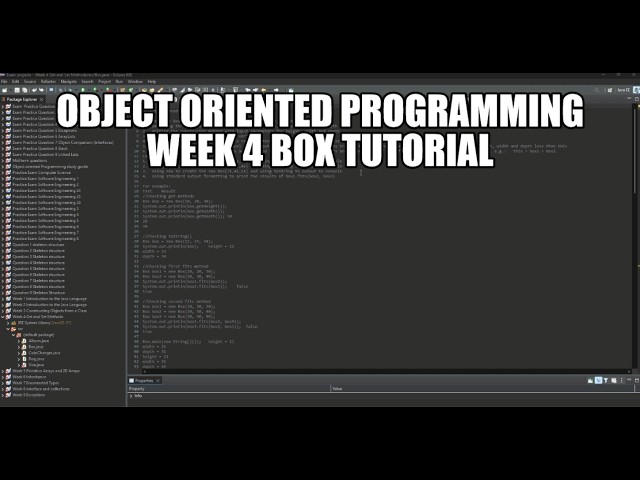 Object oriented programming week 4 box tutorial