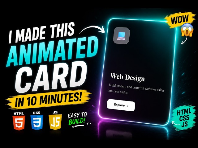 🤯 I Built This INSANE Animated Card in 10 Minutes | HTML CSS & JS