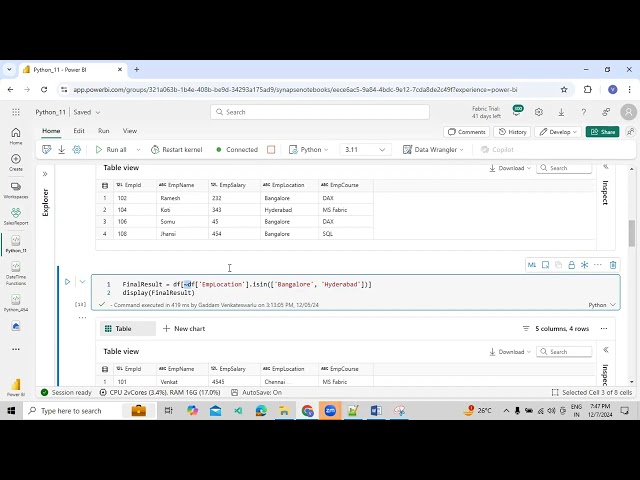 Basic Overview On different Python Functions Part 2 using Microsoft Fabric