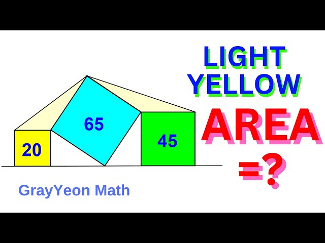 Find the area of the light yellow region | Geometry SKills | Math Puzzles