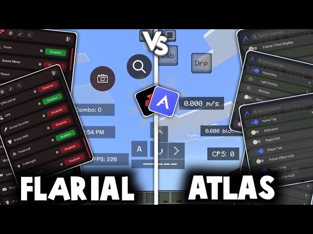 Flarial Vs Atlas Client For Mobile Minecraft Bedrock! (MCPE 26.0+)