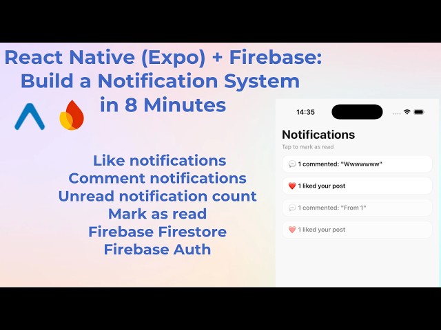 React Native (Expo) + Firebase: Build a Notification System in 8 Minutes