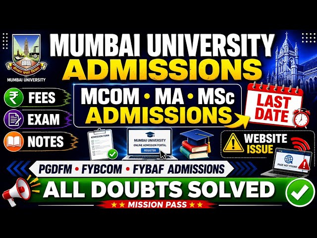 MCOM ADMISSION OPEN FOR 2026_2027|Mumbai University Admission |Mcom |MA| MSc.MCA |CDOE Admission