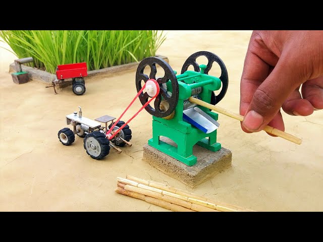 diy tractor mini sugarcane juice machine science project || @KeepVilla