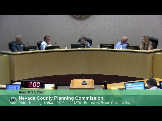 Nevada County Planning Commission Meeting August 27, 2026