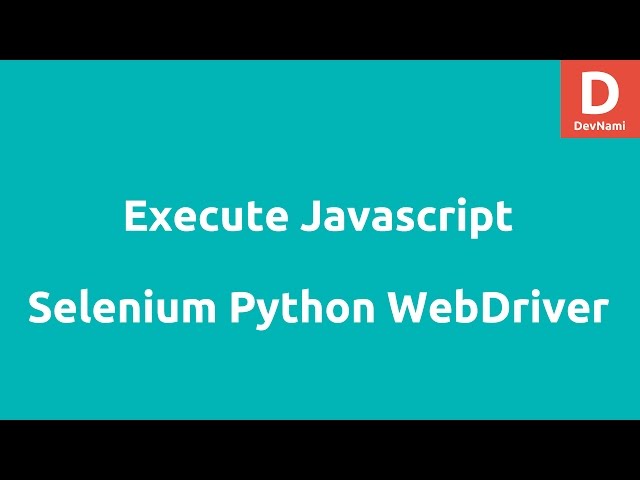 Execute Javascript using Selenium Python