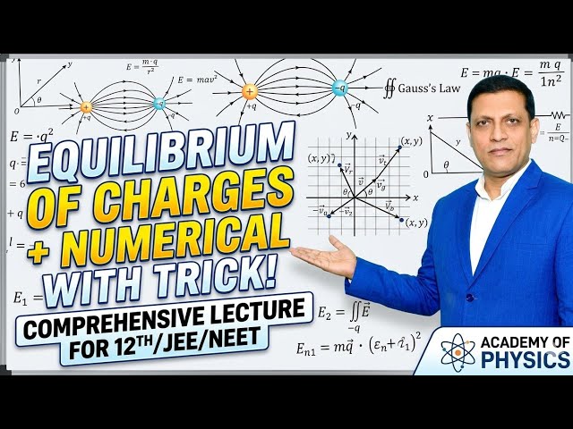Equilibrium of Charges|Equilibrium of three point charges|Equilibrium of system of charges|