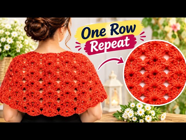 ONLY 1 row repeat only !Knit this beautiful, easy, and quick pattern for you