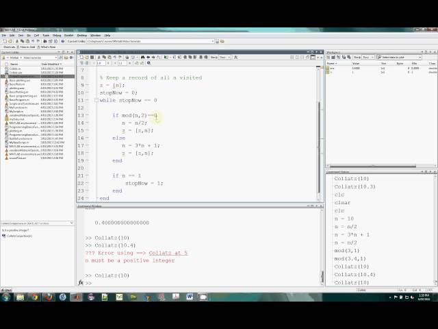GSBmE MATLAB Introduction: (6) Debugging