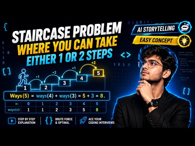 Staircase Problem: 1 or 2 Steps at a Time | Dynamic Programming Explained