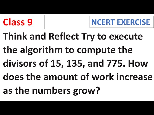 Think and Reflect Try to execute the al CBSE Class 9 Maths NCERT Chapter 11 The World of Algorithms