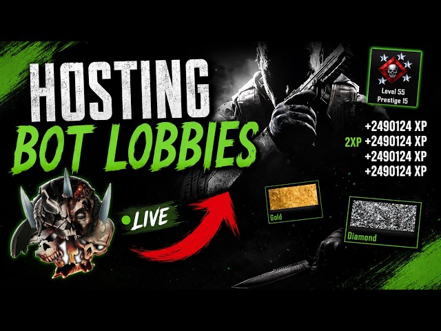 🔴 BO2 XP BOT LOBBY PS4/PS5 LIVE! XP PRESTIGE MASTER GLITCH (Call of Duty Black Ops 2 Live)
