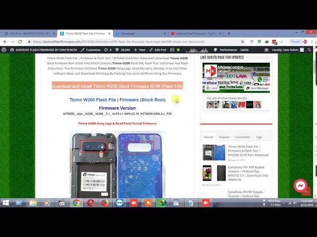Download and Install Tinmo W200 Stock Firmware ROM (Flash File) MT6580