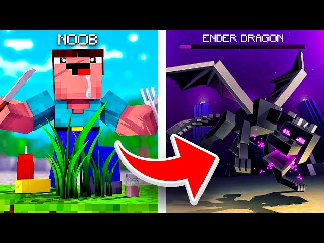 Derroté al DRAGON por Primera Vez en MINECRAFT…😱