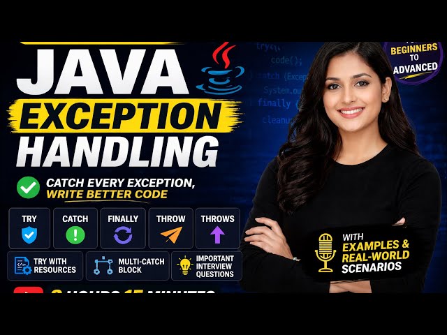 Java Exception Handling Full Course(3+ Hours)|Try, Catch, Finally, Throw, Throws Interview Questions