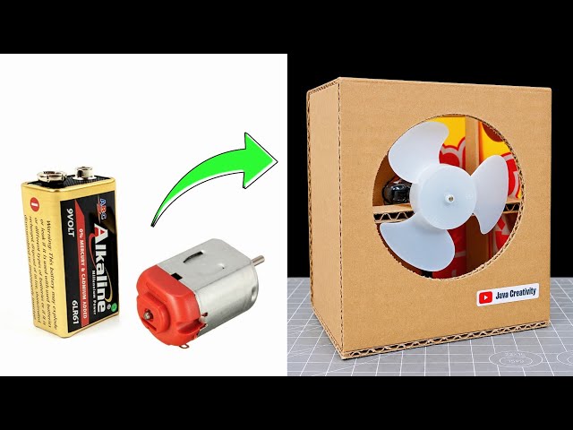 How To Make Portable Fan With Cardboard | 9V Battery Powered Fan | DIY Fan | Science Project