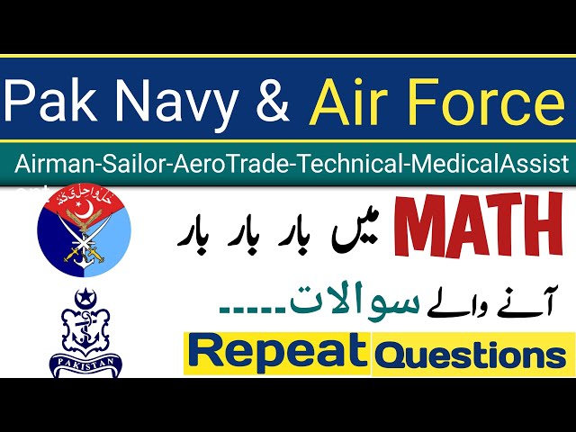 PAF And Navy Math Test Preparation | Airman, Sailor Test Preparation