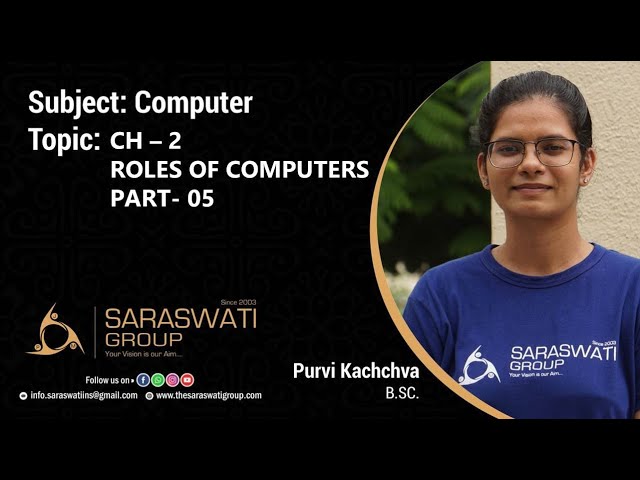 COMPUTER ll STD 3 ll CHAPTER 2 ll TOPIC  ROLES OF COMPUTER  ll PART 05 ll DATE 09 09 2021