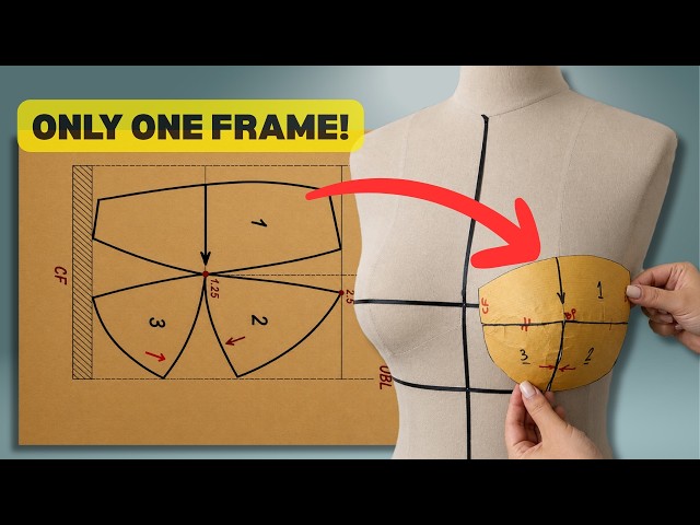 Draft a Perfect Bra Cup Pattern from Scratch | Just One Frame!