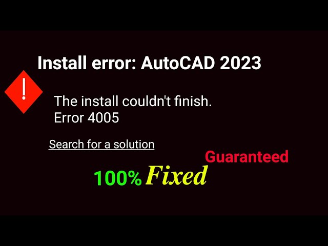 Fixed: “The Install Couldn’t Finish. Error 4005” | Easy Solution