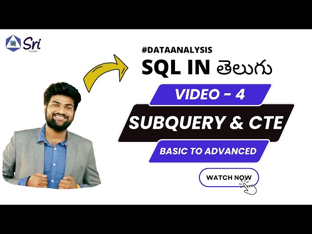 subquery and cte in sql | video 4 | Telugu | basic to advanced