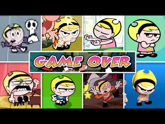 Evolution of The Grim Adventures of Billy & Mandy Games Death Animations & Game Over Screens