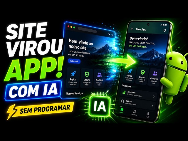 🔥 CONVERTI um SITE em APP ANDROID usando IA! Sem Programar 😱