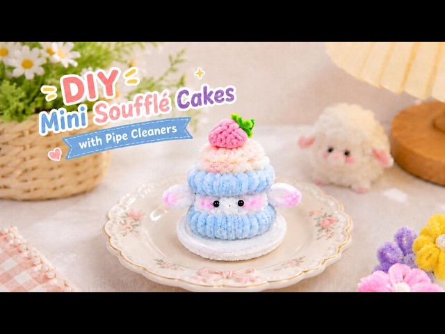 🧁 CUTE SOUFFLÉ CAKES | Mini Soufflé Cakes Made with Pipe Cleaners