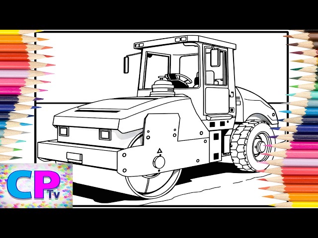 Road Roller Ready to Harden the Surface/Picture of Road Roller/Creative Ideas/Art Therapy/Relaxing