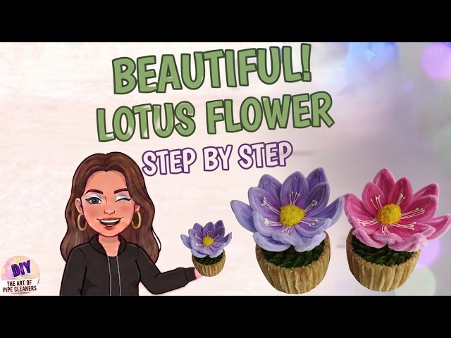 DIY | How to make a lotus flower out of pipe cleaners, step by step.