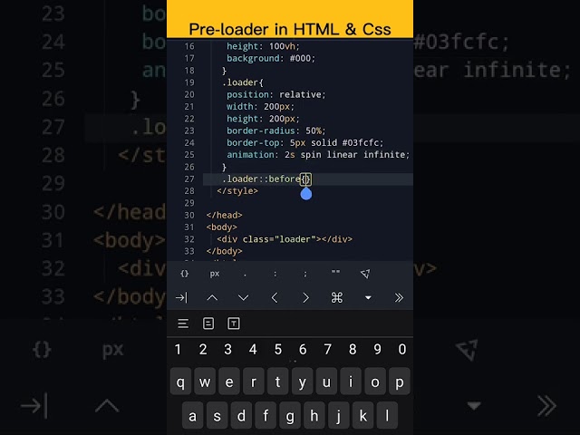 PreLoader in Html & Css 😜😜🥰🥰 || coding status 😍 #shorts   #programming  #trending #shortsvideo