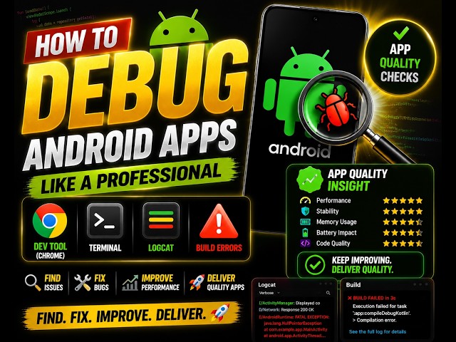 How to Debug Android Apps Like a Professional (Logcat, Build Errors, Terminal & App Quality Checks)