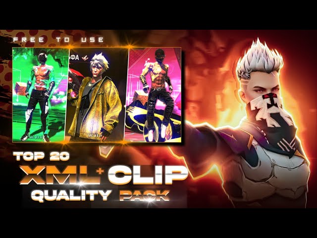 TOP 20 XML + CLIPS | FF NEW LOBBY CLIPS PACK 💫| FF EMOTE CLIPS 🔥| FF CLIPS | ( DIRECT G - DRIVE ) ⬇️