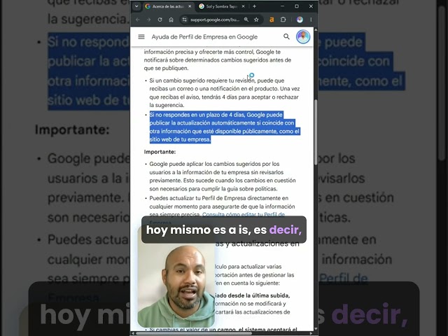Google puede cambiar tu ficha si no respondes en 4 días