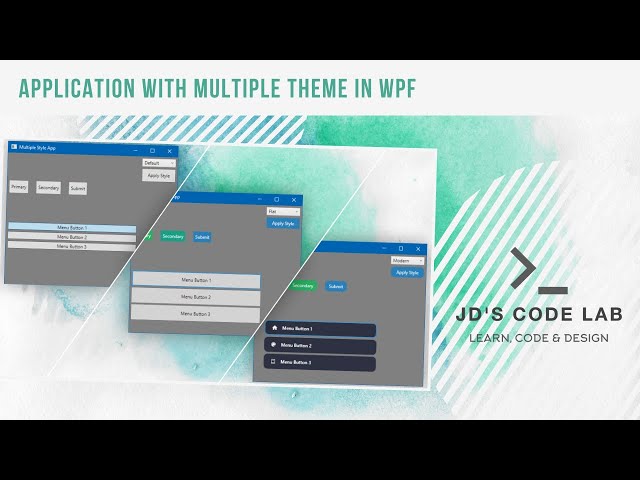 WPF C# | Multiple Style In One Application | UI Design in Wpf C# (Jd's Code Lab)