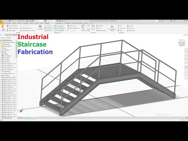 Autodesk Inventor Steel Structural Staircase Design Tutorial Exercise 79