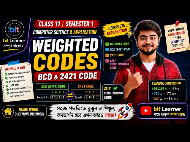 Weighted Codes in Bengali | BCD (8421) & 2421 Code | Class 11 | Computer Science & Application