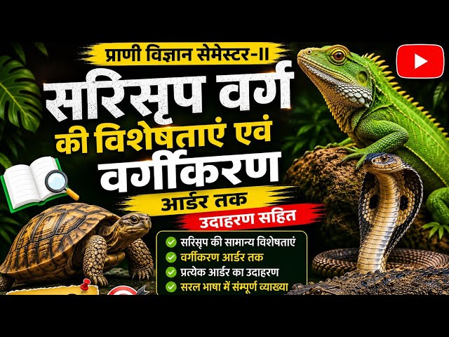 Classification of Reptilia (Hindi) | Learn about Reptica in Hindi | #botany 