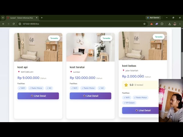 DEMO APLIKASI WEB LARAVEL KOS KOSAN