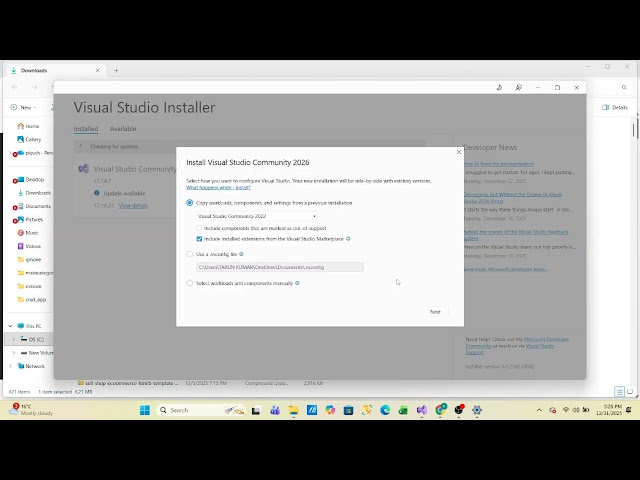 Visual studio community 2022 setup | day 4 