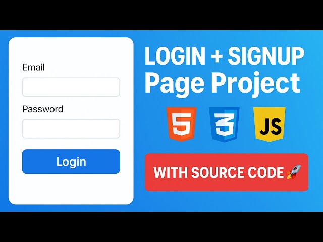 Login and Signup Page using HTML CSS and JavaScript in Hindi | Beginner Project With Source Code