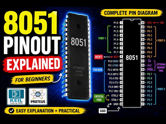 Pin Diagram of 8051 Microcontroller: Key PIN Configurations and Their Functions | 8051