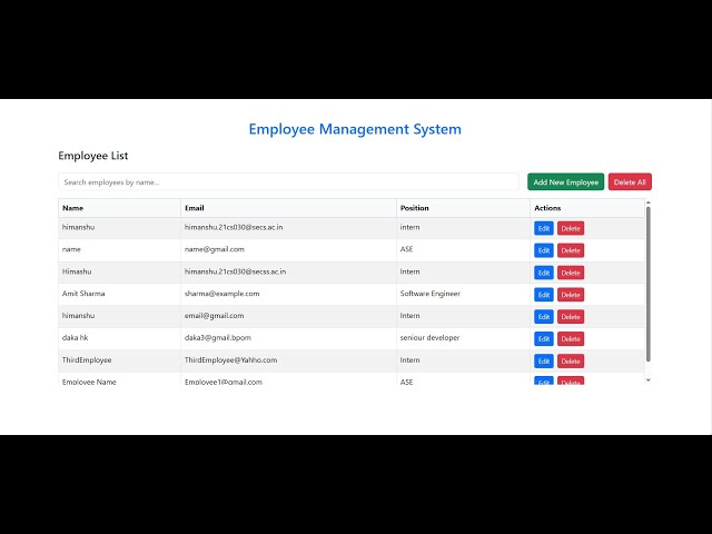 Employee Management System Project | Spring Boot + React | Full Stack Web Application